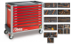 487 delig Gereedschapswagen  breed model met 9 laden-Rood (RAL 3000)
