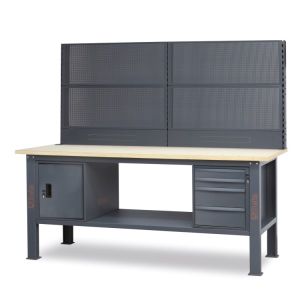 Beta C58BC-W2,1 4CA/A+SVRNew Werkbank, 2,1 m lang, met houten blad, 4 laden en deurmodule Antra
