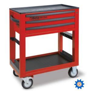 BETA BW 5000S/3M Service wagen met 3 laden met 189-delig assortiment gereedschappen Rood